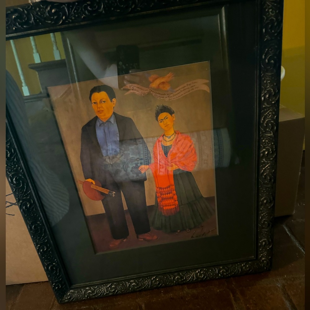 Frida Kahlo and Diego Rivera print framed